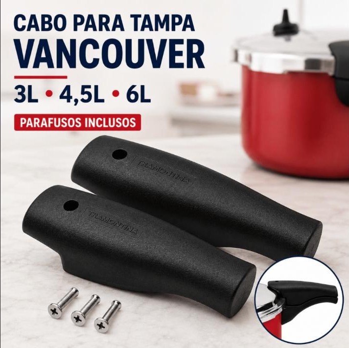 Cabo Tampa Panela De Pressão Tramontina Vancouver 3L 4,5L 6L Com Parafusos Fácil Instalação