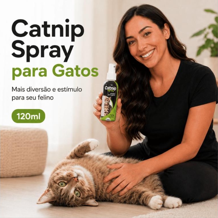 Catnip Spray Atrativo Para Gatos Pet Clean 120ml Erva Do Gato