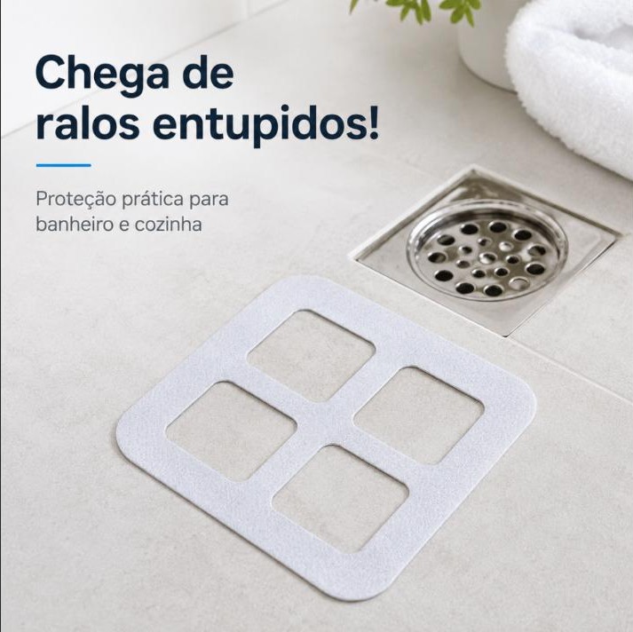 Kit Adesivos Protetores de Ralo Doméstico Descartável Anti‑Entupimento e Anti‑Insetos